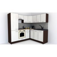 Bucatarie de Colt GENA NEW 7 DR. 180-210, Cu Corp de Cuptor, Wenge / Decor 8508